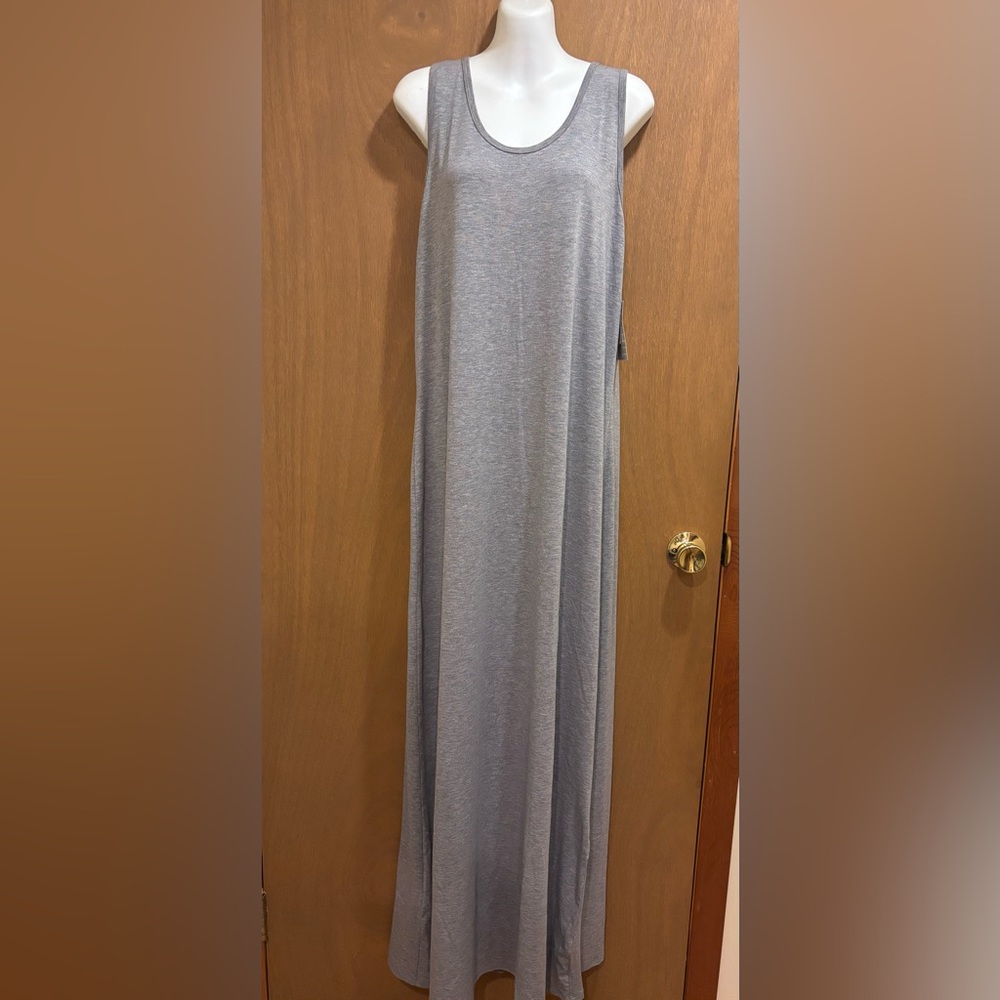 NWT LuLaRoe Dani Maxi Dress Gray Sleeveless Tank Extra Large XL Stretch